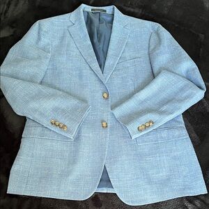 Ralph Lauren Light Blue Plaid Blazer